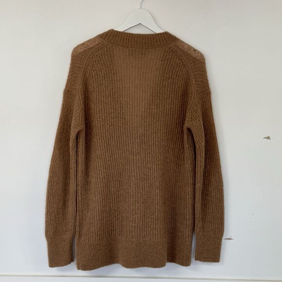 Everlane The Oversized Alpaca Merino Wool Cardigan Lightweight Pristine Tan XS - Picture 4 of 12